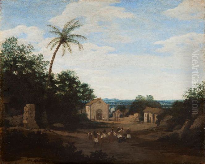 Church of Sao Cosme e Sao Damiao in Igarassu Oil Painting by Frans Post