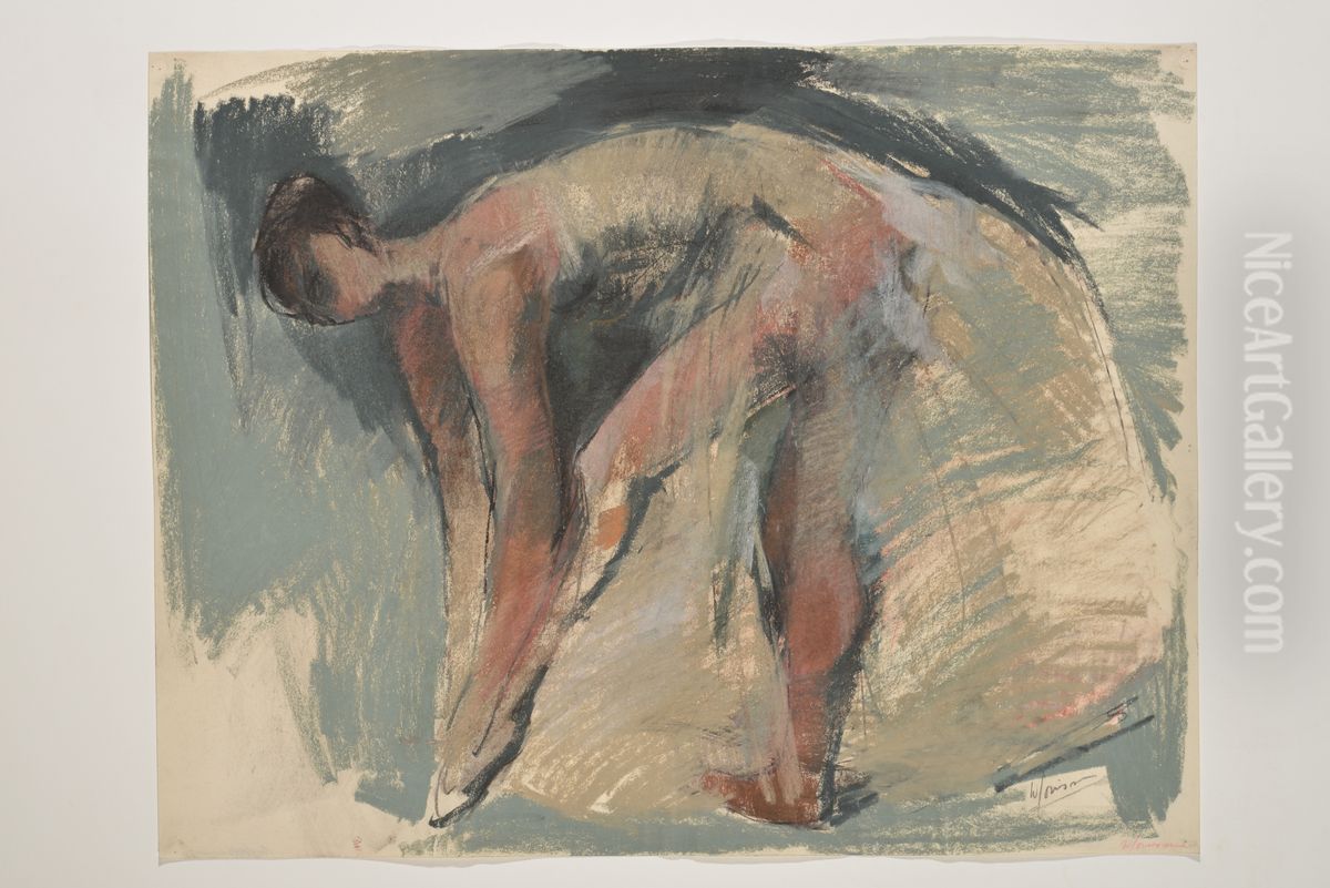 Buigende ballerina Oil Painting by Willy Gorissen