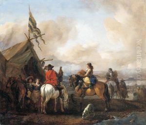 Camp with Cavalry at a Sutler's Booth