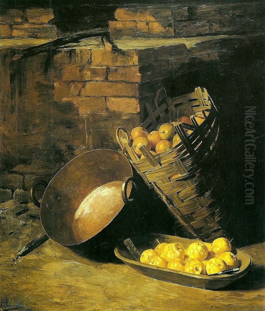 Cozinha na roca Oil Painting by Pedro Alexandrino Borges