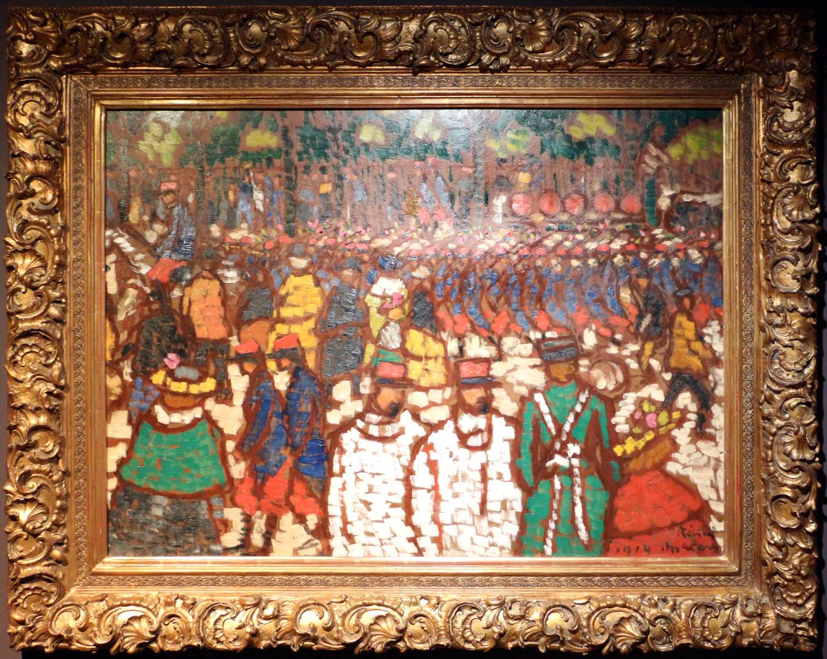 French soldiers marching Oil Painting by Jozsef Rippl-Ronai