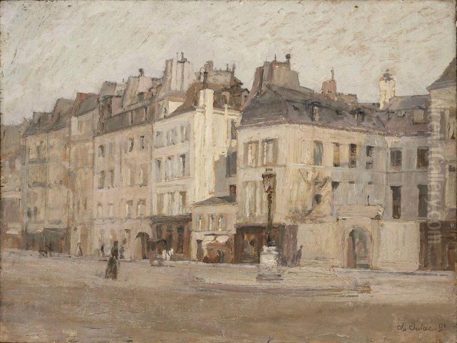 Quai des Celestins Oil Painting by Charles-Marie Dulac