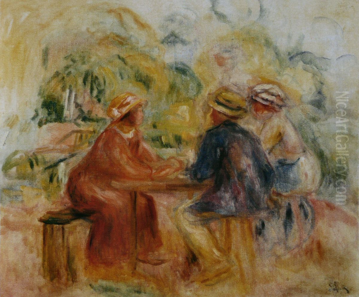 Reunion dans le jardin Oil Painting by Pierre Auguste Renoir