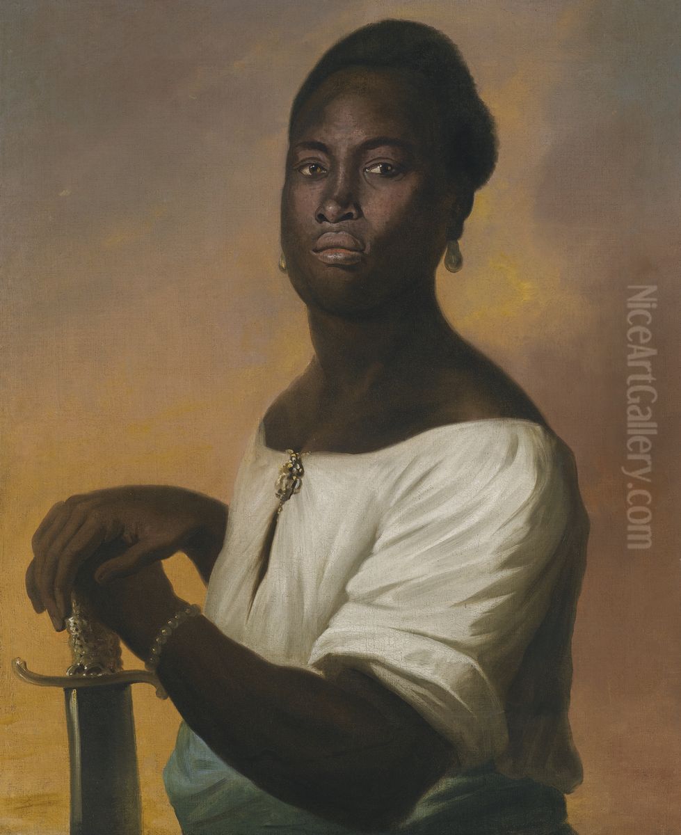 Portrait of an unknown black man Oil Painting by Dirk Valkenburg