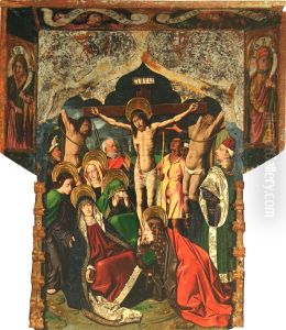 Taula de la Crucifixio del retaule de Santa Engracia de Bartolome Bermejo.
Formava part del desmembrat Retaule de Santa Engracia (esglesia de Sant Pere de Daroca, Saragossa).