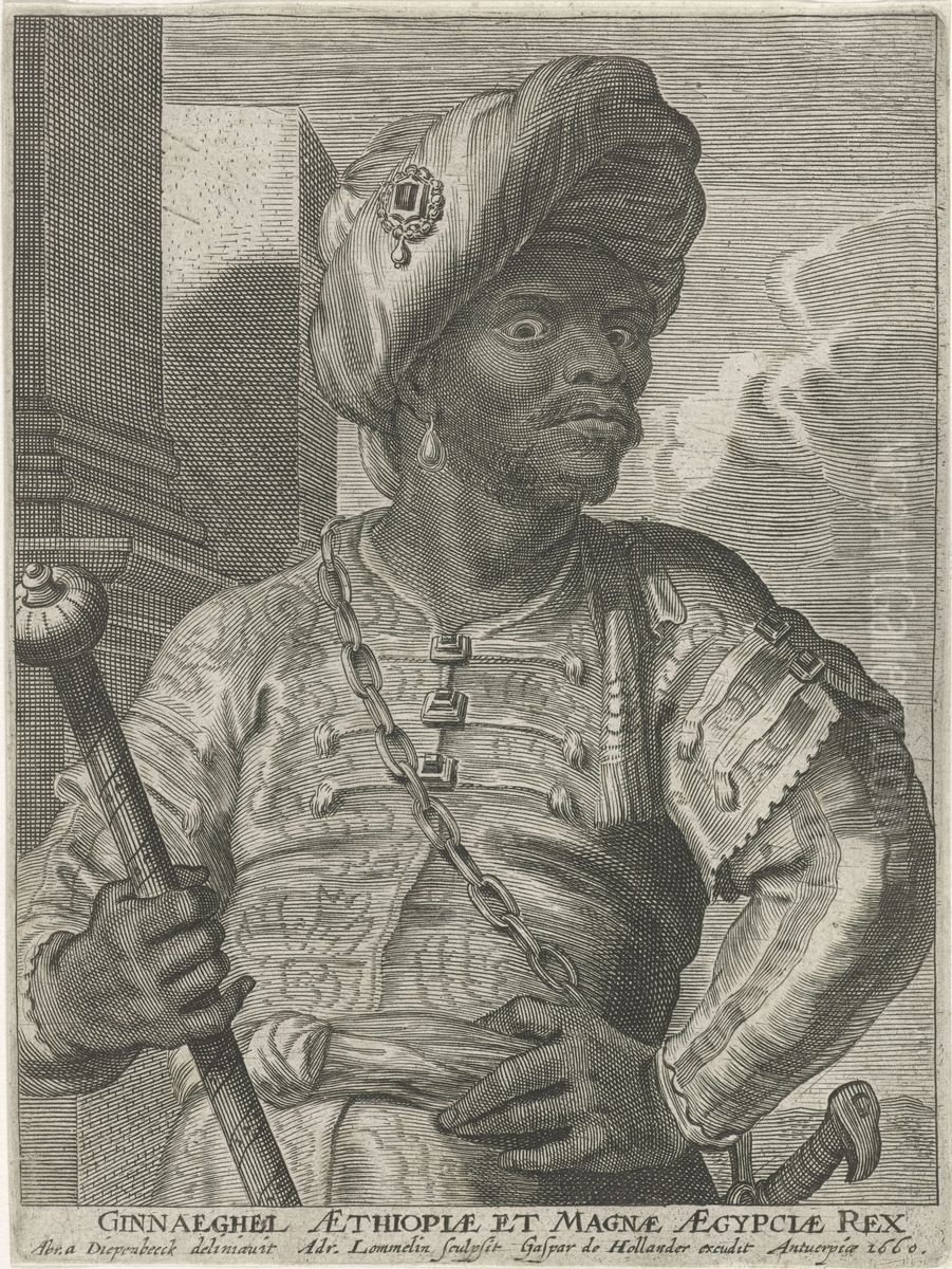 Portrait of Mulay al-Rashid, sultan of Morocco Oil Painting by Adriaen Lommelin