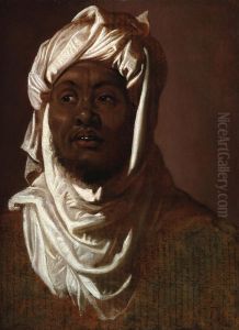 Study portrait of a black man in African garb
