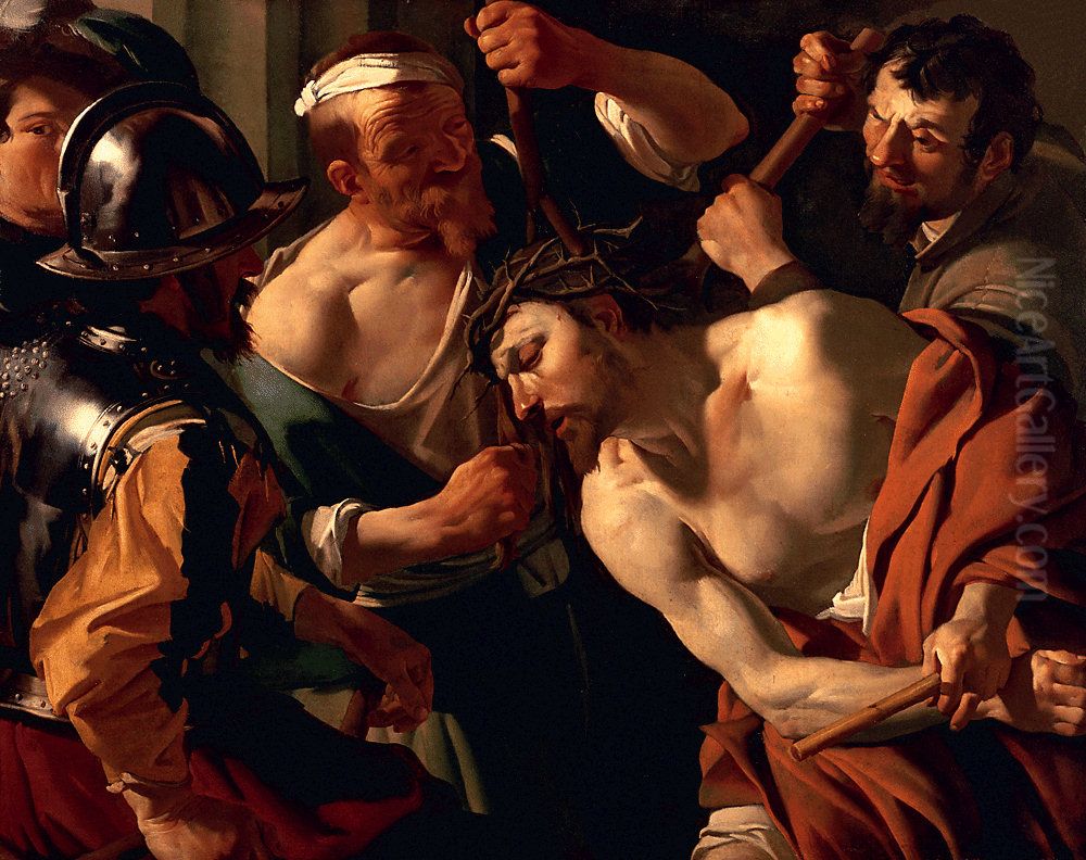 Christ with the crown of thorns Oil Painting by Dirck Van Baburen