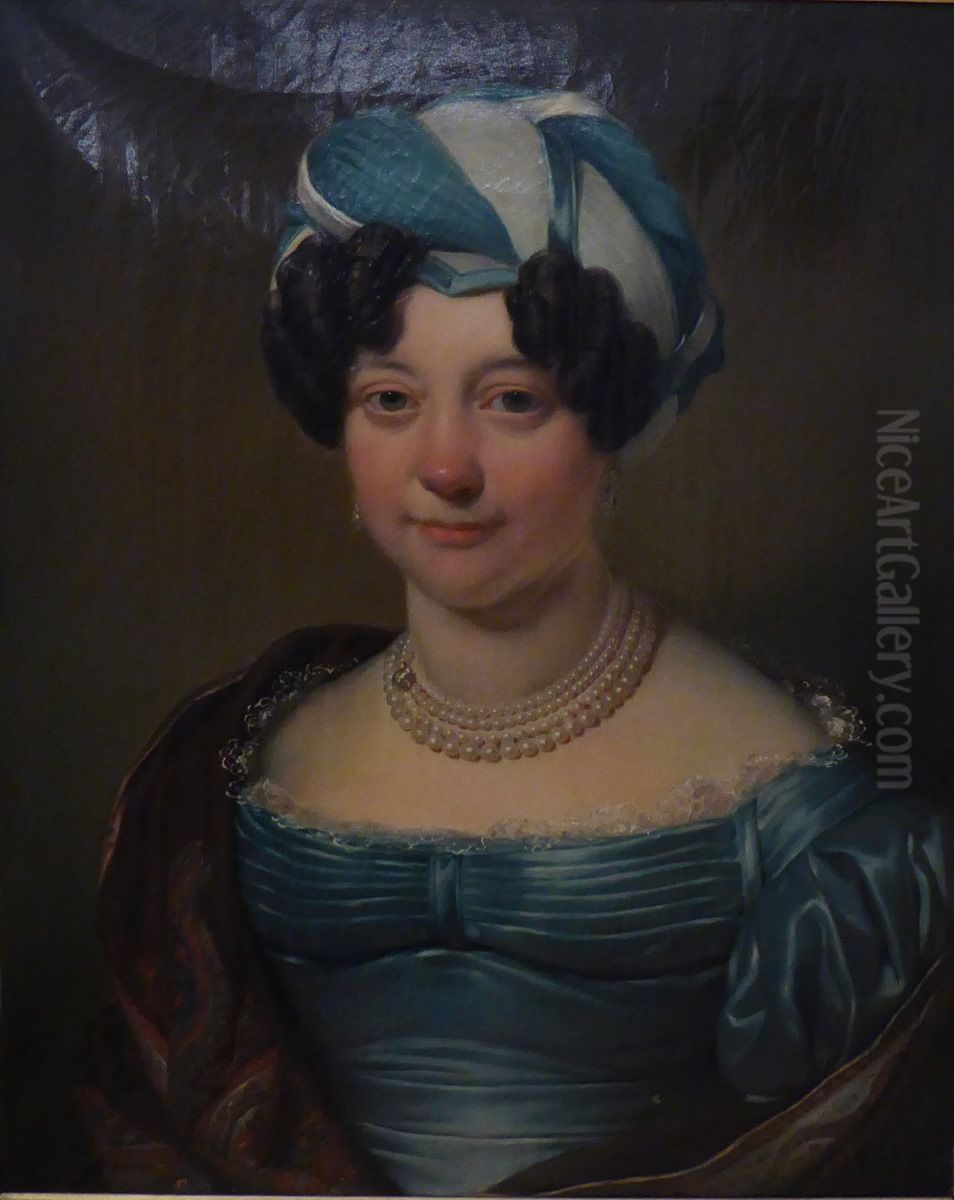 Portrait of Clara Elisabeth Helmich (1783-1837), wife of Jacobus Petrus Yvo Diert van Melissant (1774-1847) Oil Painting by Cornelis Kruseman