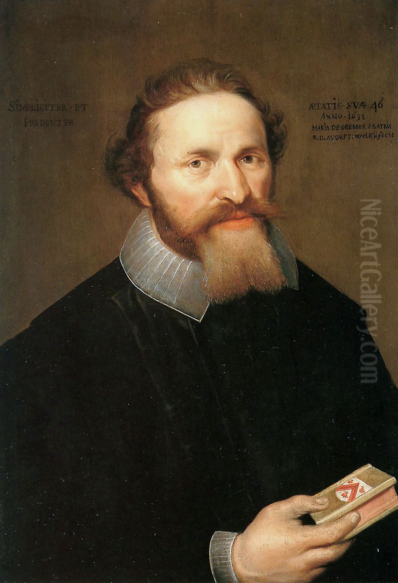 Portret van Augustinus de Wolff Oil Painting by Maria de Grebber