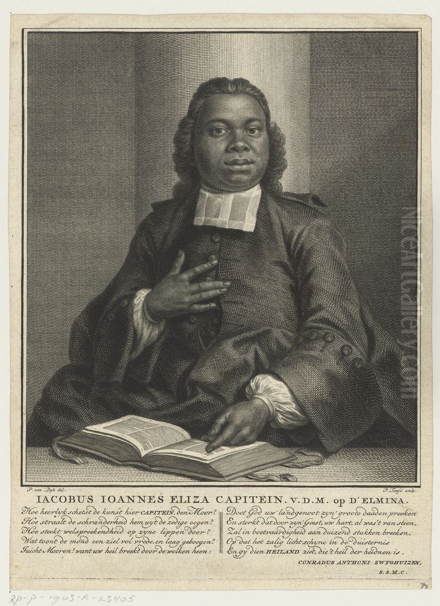 Portrait of Jacobus Eliza Joannes Capitein (1717-1747), minister in d'Elmina Oil Painting by Pieter Tanje