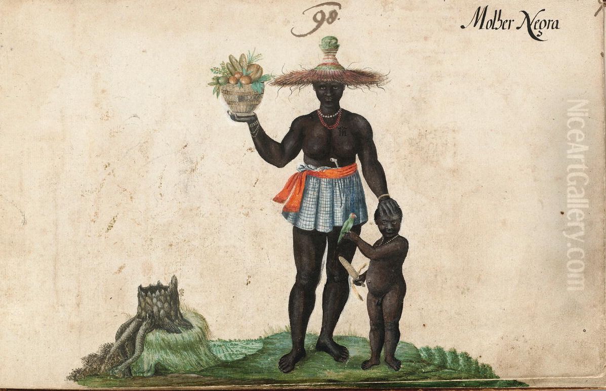 Young black woman (fromThier Buch- Book of Animals) Oil Painting by Zacharias Wagenaer