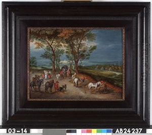 Landscape with horsemen