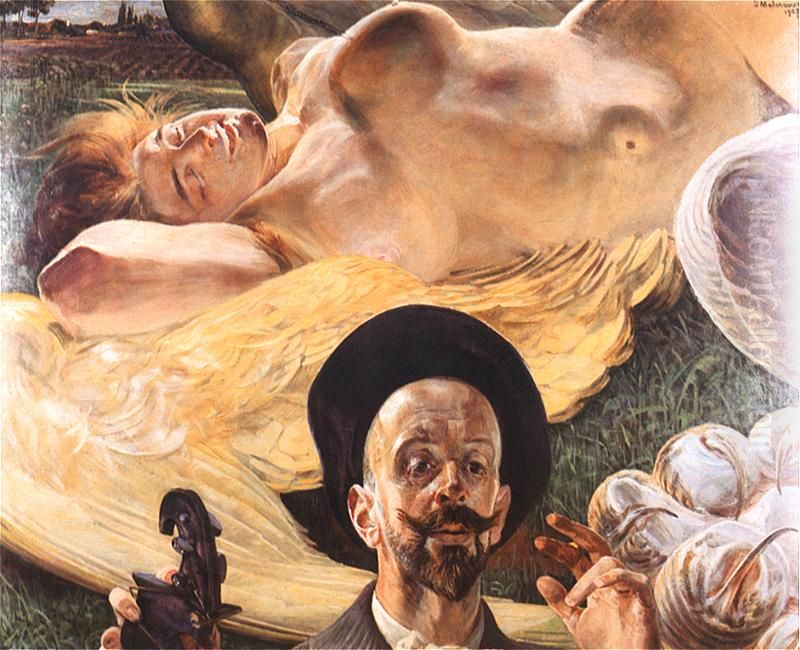 Harpia we snie Oil Painting by Jacek Malczewski