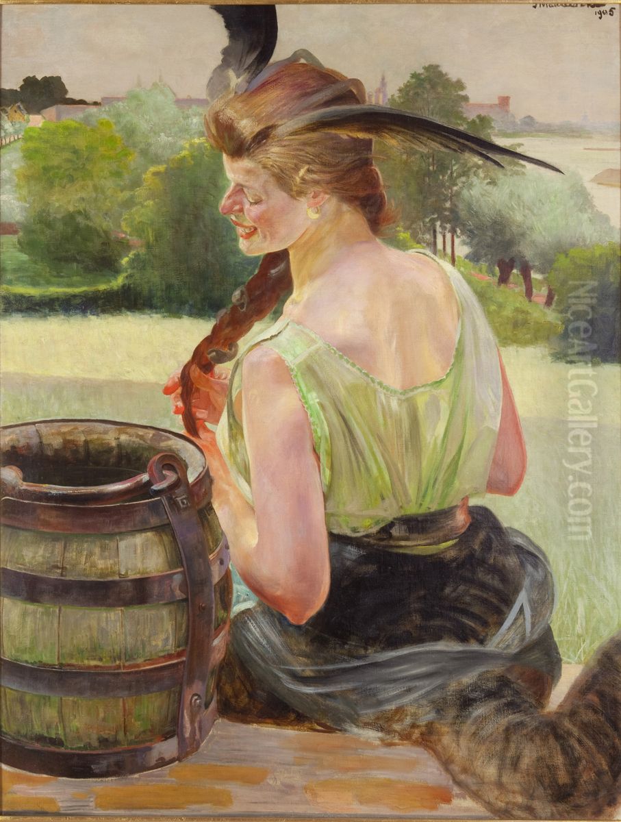 Poisoned well with a chimera Oil Painting by Jacek Malczewski