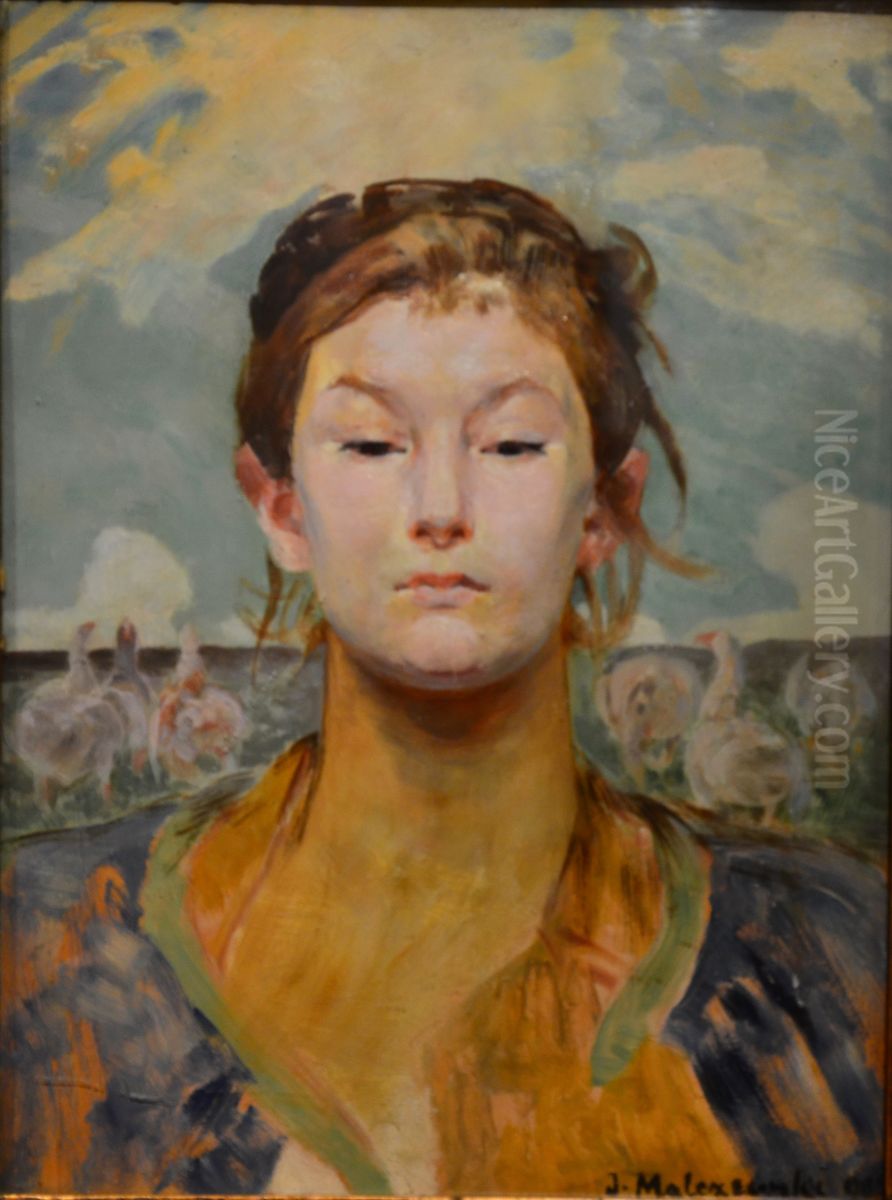 Studium dziewczyny Oil Painting by Jacek Malczewski