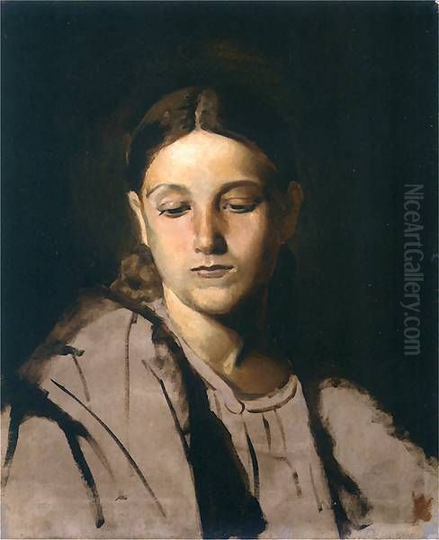 Matka Boska Oil Painting by Jacek Malczewski