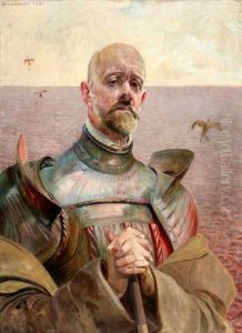 Self-portrait in an armour.