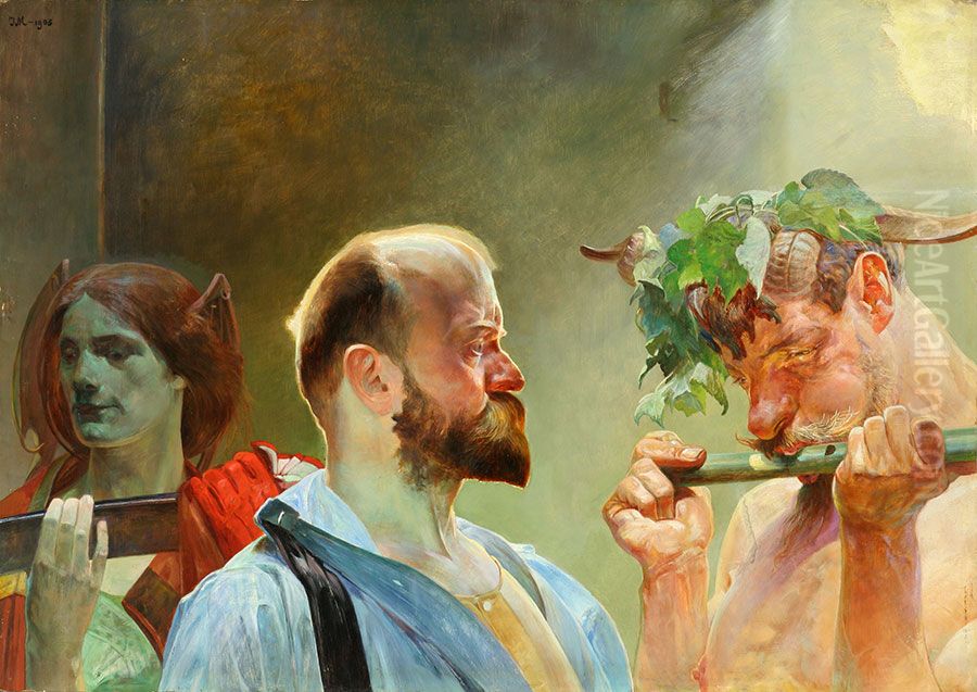Law. (Triptych Law, Country, Art). Oil Painting by Jacek Malczewski
