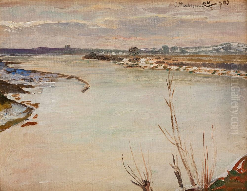 Wiosenne roztopy Oil Painting by Jacek Malczewski