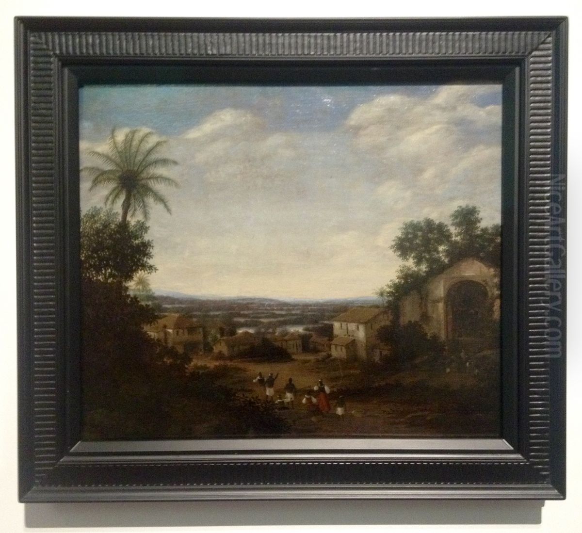 Village with church in ruins Oil Painting by Frans Post