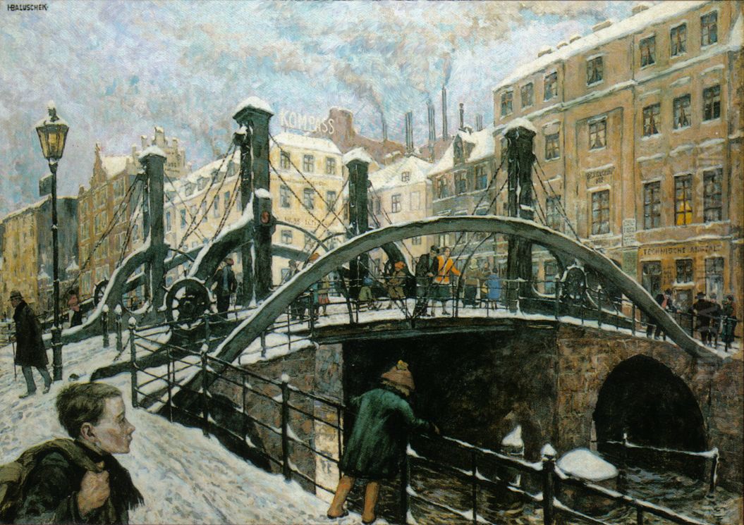 Jungfernbrucke Oil Painting by Hans Baluschek