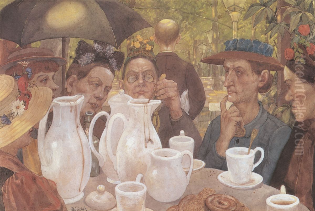 Here families can cook coffee Oil Painting by Hans Baluschek