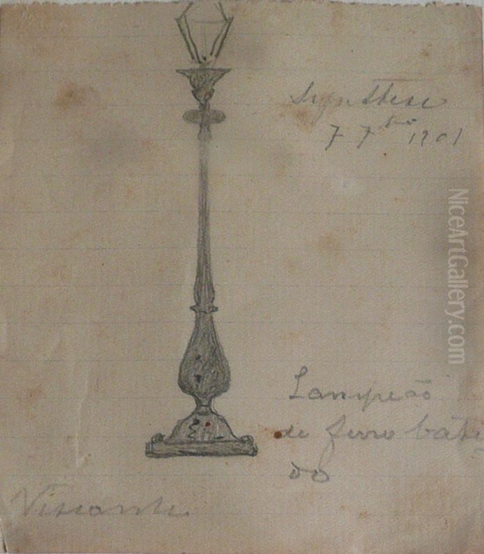 Lampiao de ferro batido Oil Painting by Eliseu Visconti