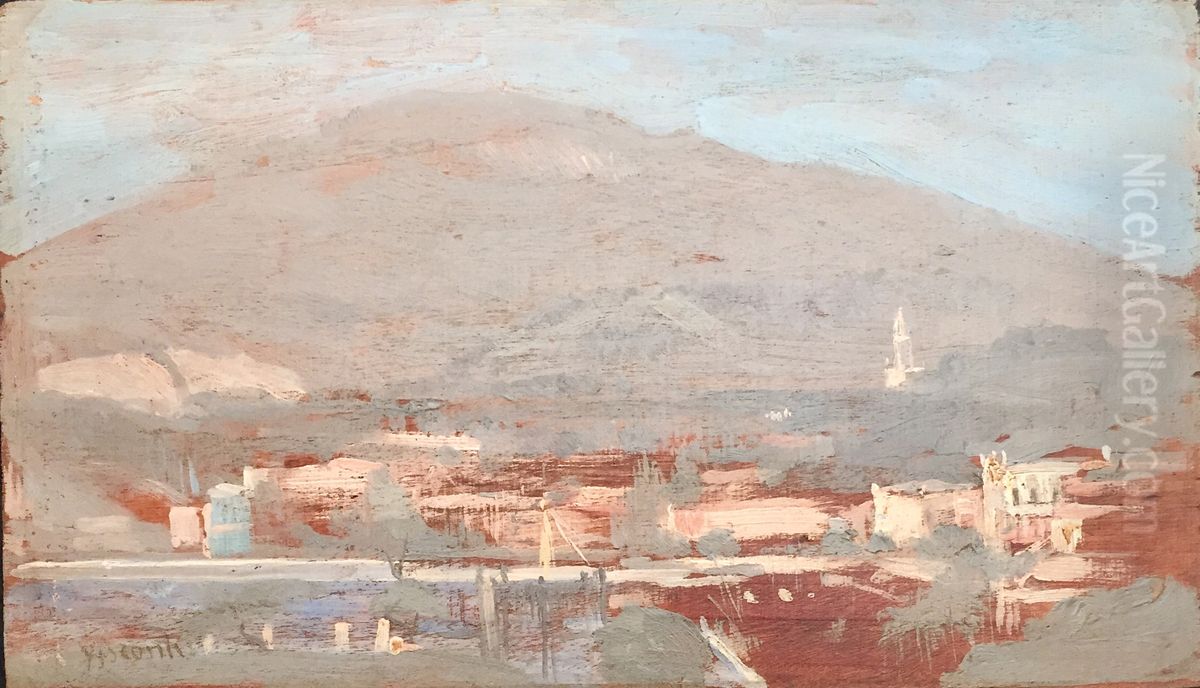 Morro com casario Oil Painting by Eliseu Visconti