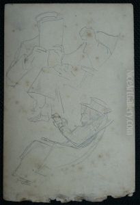 Figuras em descanso - Desmembrado de um caderno de anotacoes - verso da obra D965