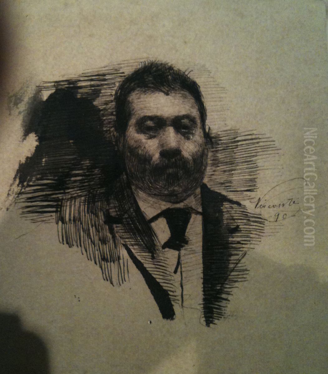 Rosto de homem Oil Painting by Eliseu Visconti