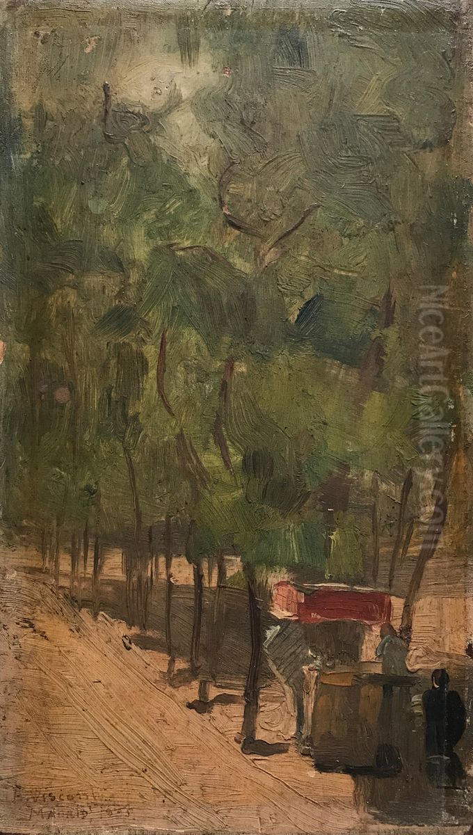 Jardim em Madrid Oil Painting by Eliseu Visconti