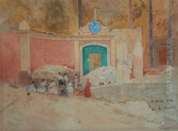 Portao da Coroa - Chacara da Floresta - Portao de entrada do antigo Morro do Castelo Oil Painting by Eliseu Visconti