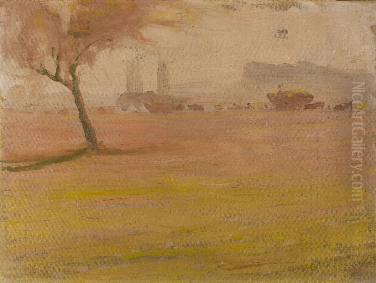 Colheita do trigo Oil Painting by Eliseu Visconti
