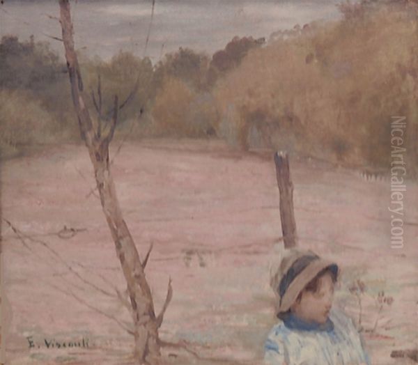 Meu filho Tobias no campo Oil Painting by Eliseu Visconti