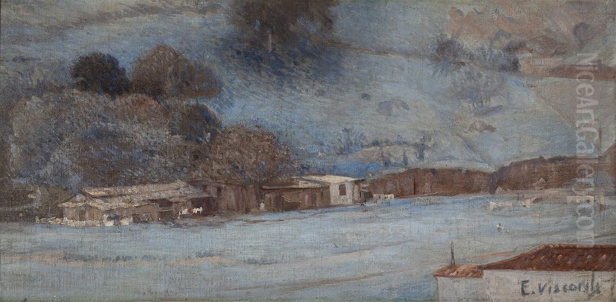 Rua Santa Clara Oil Painting by Eliseu Visconti