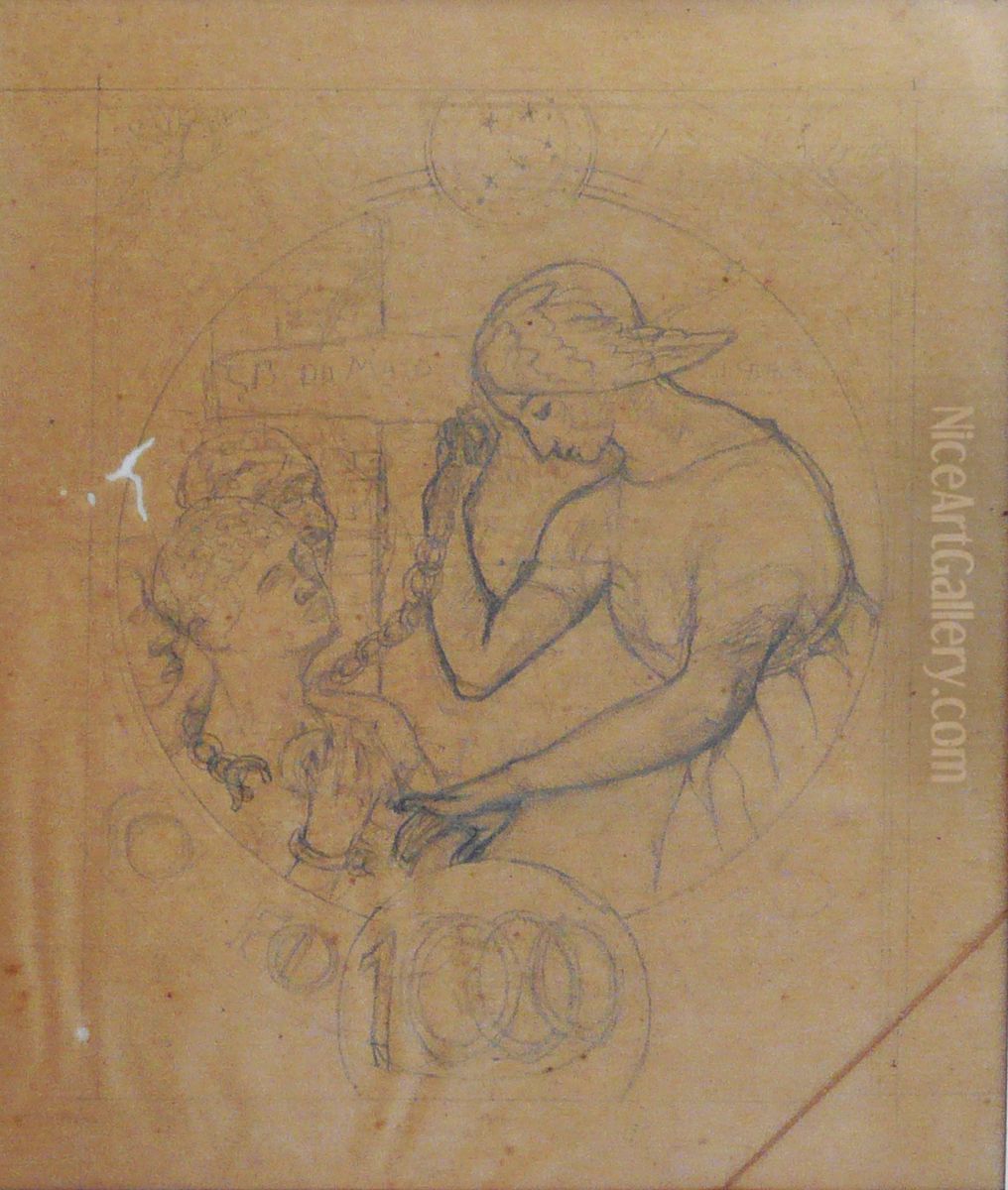 A Lei Aurea - Estudo preliminar para selo integrante da colecao vencedora do concurso dos Correios de 1904 Oil Painting by Eliseu Visconti