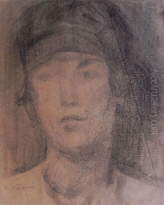 Cabeca de mulher Oil Painting by Eliseu Visconti