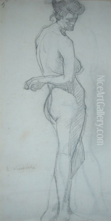 Modelo feminino Oil Painting by Eliseu Visconti