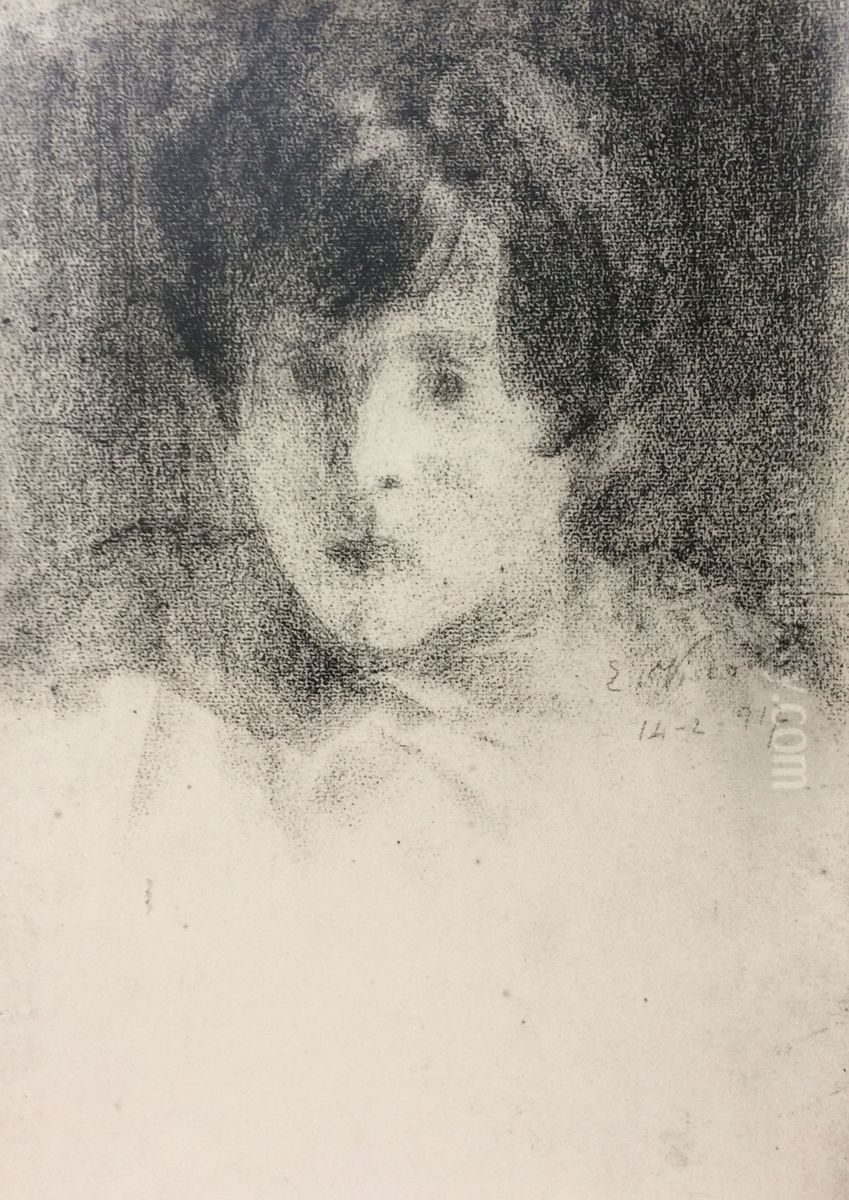Tobias aos seis anos Oil Painting by Eliseu Visconti