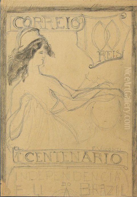 Selo para o centenario da Independencia - Esboco Oil Painting by Eliseu Visconti