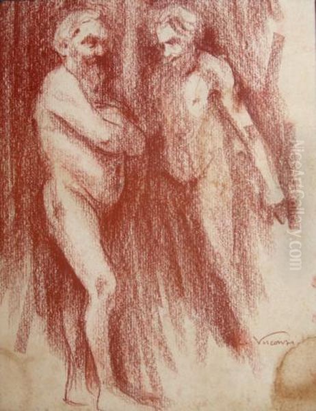 Nus masculinos Oil Painting by Eliseu Visconti