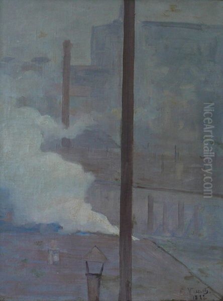 Telhados de Paris Oil Painting by Eliseu Visconti