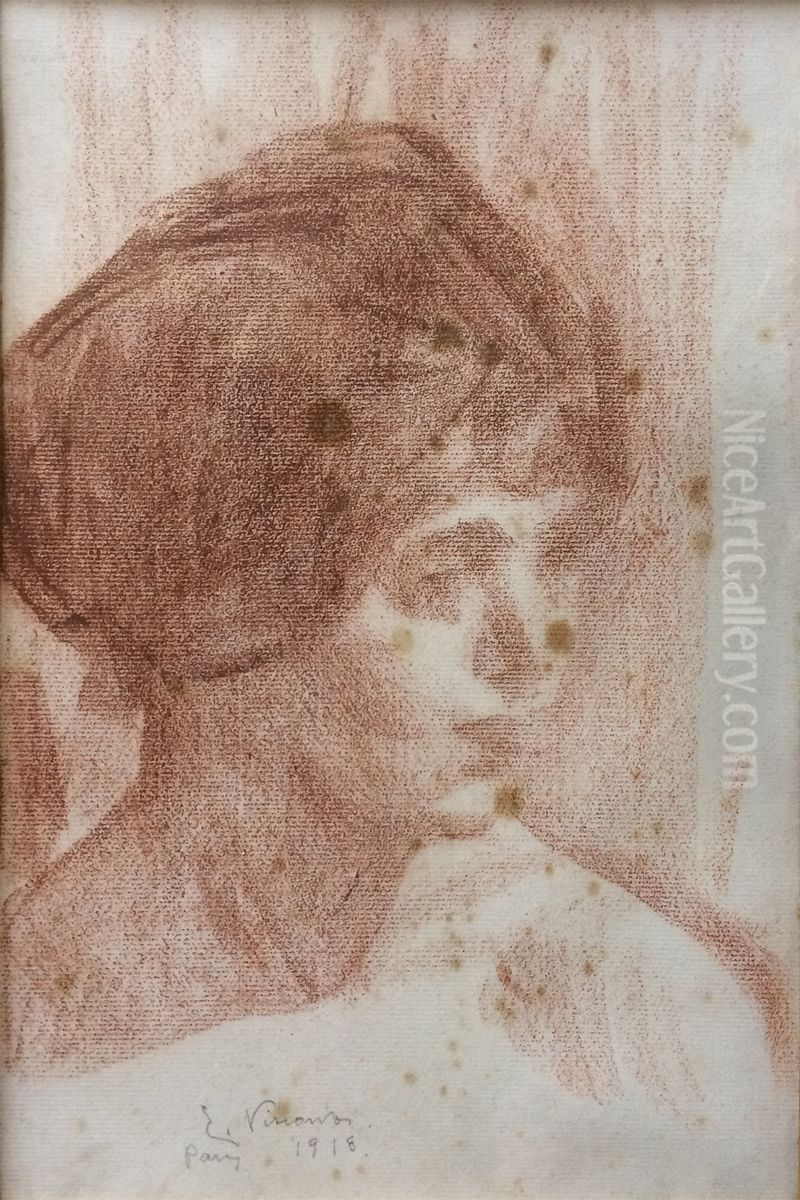 Busto de mulher Oil Painting by Eliseu Visconti