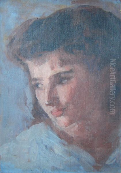Retrato de uma jovem Oil Painting by Eliseu Visconti