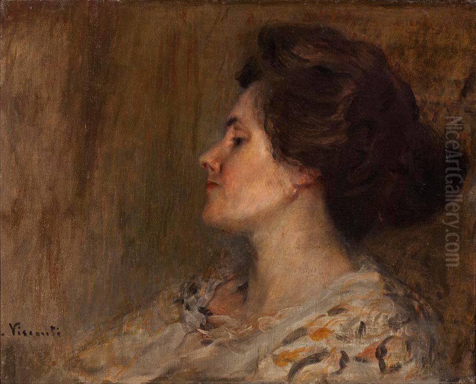 My wife, Louise Oil Painting by Eliseu Visconti
