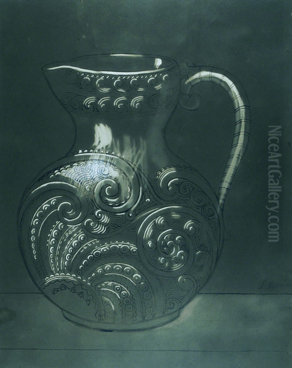 Vaso de cristal ou vidro - Estudo para vaso Oil Painting by Eliseu Visconti