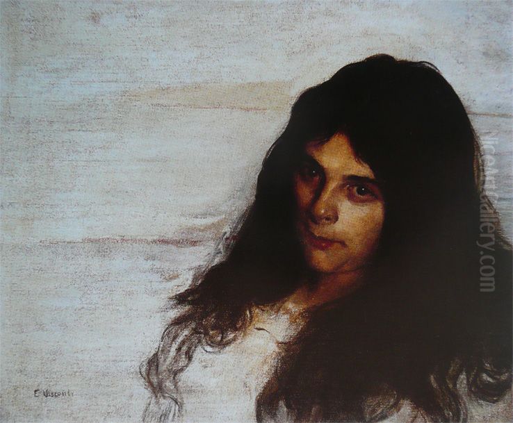 Moca de cabelos pretos Oil Painting by Eliseu Visconti