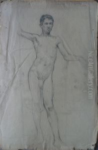 Nu masculino de frente - verso da obra D496