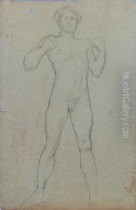 Nu masculino de punhos cerrados - verso da obra D469